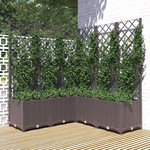 VIDAXL Jardiniere avec treillis Marron 120x120x136 cm PP