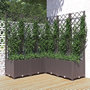 Voir la diapositive 1 : VIDAXL Jardiniere avec treillis Marron 120x120x136 cm PP