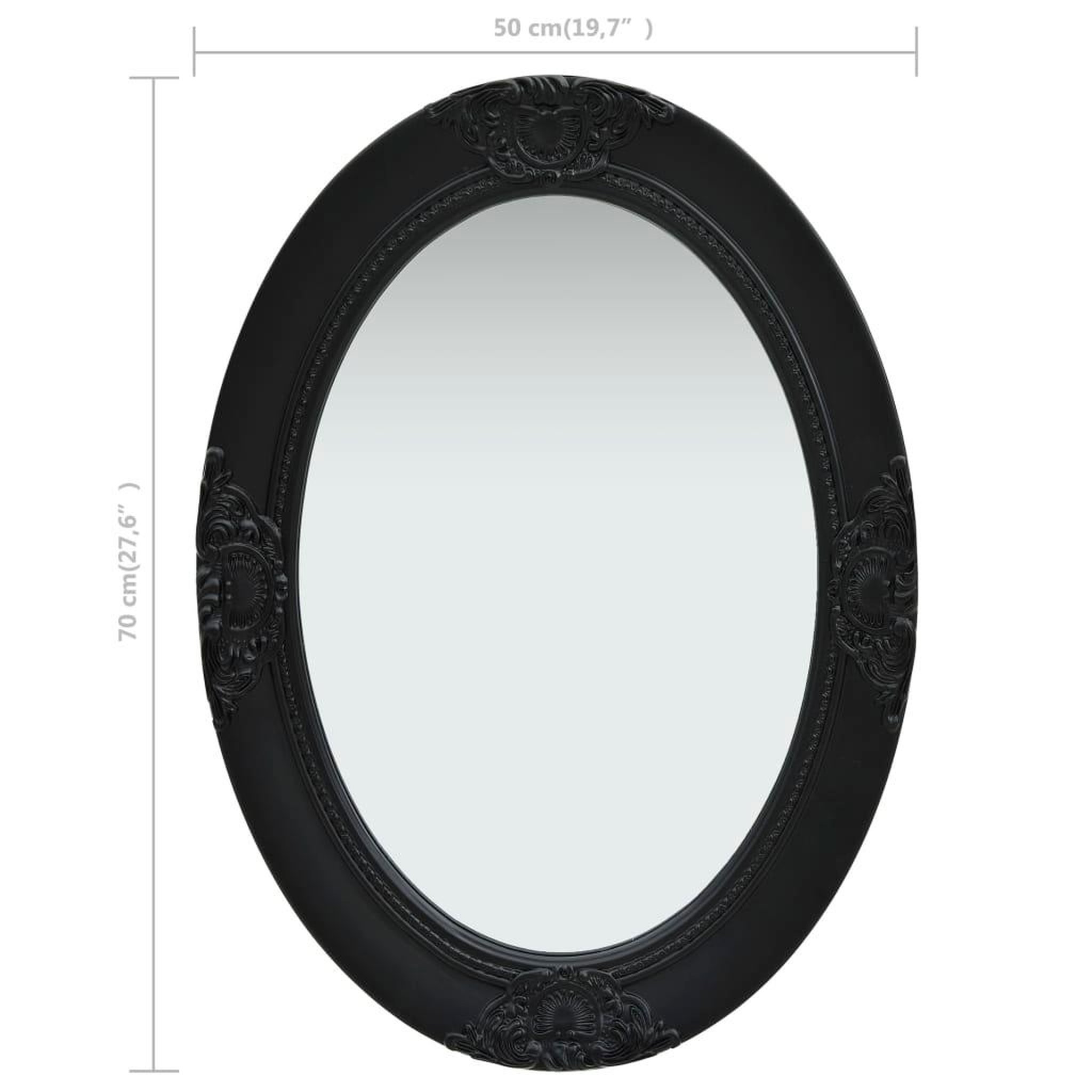 Voir la diapositive 6 : VIDAXL Miroir mural style baroque 50x70 cm noir