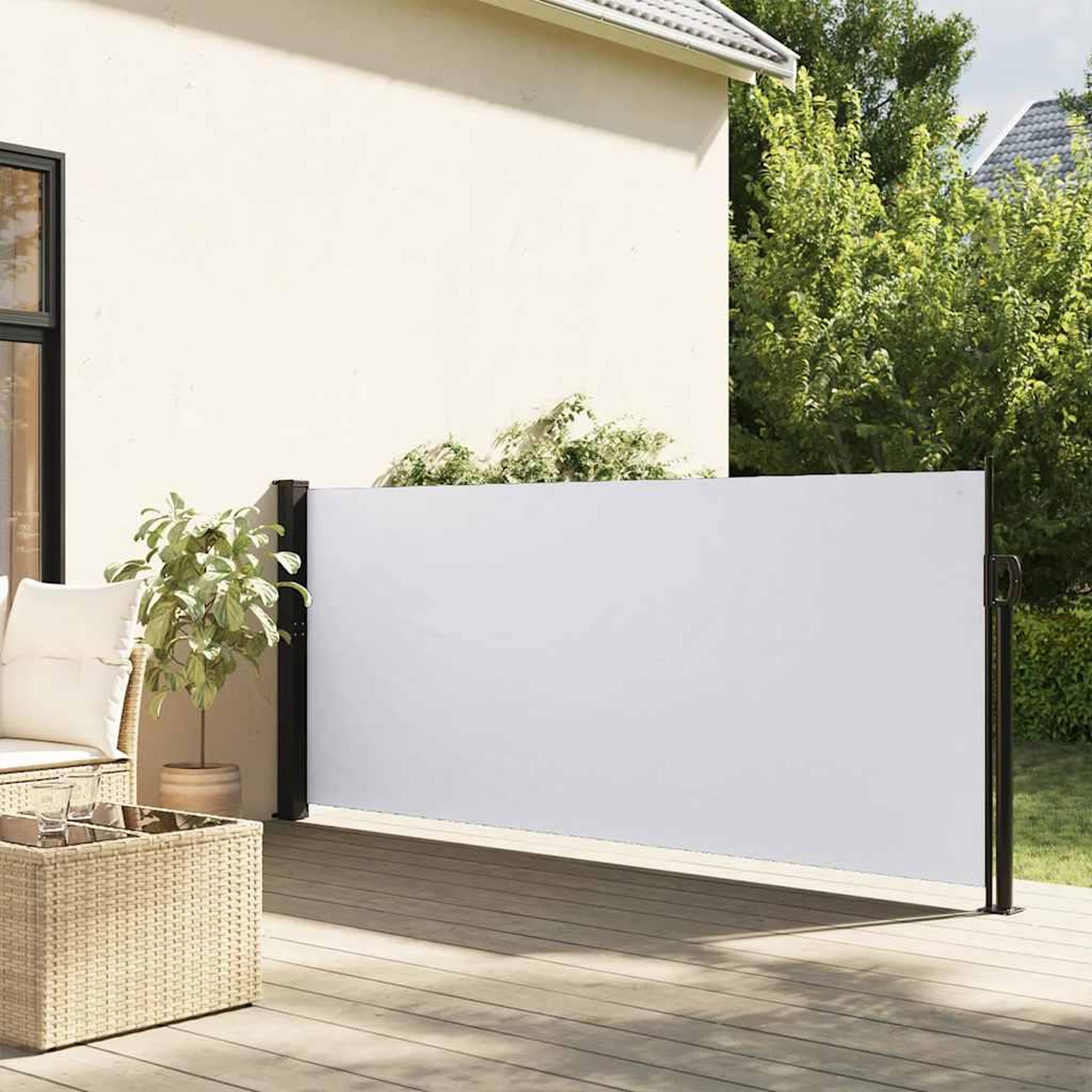 VIDAXL Auvent lateral retractable blanc 120x500 cm