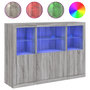 Voir la diapositive 2 : VIDAXL Buffets avec lumieres LED 3 pcs sonoma gris bois d'ingenierie