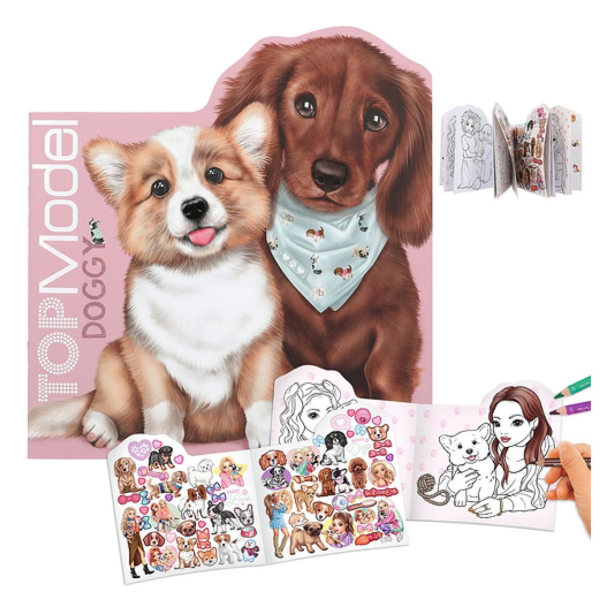 TOP MODEL Livre de coloriage - Kitty and Doggy
