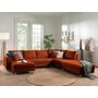 Voir la diapositive 4 : LISA DESIGN Rune - canapé panoramique - avec pouf d'appoint - 7 places - style scandinave - droit