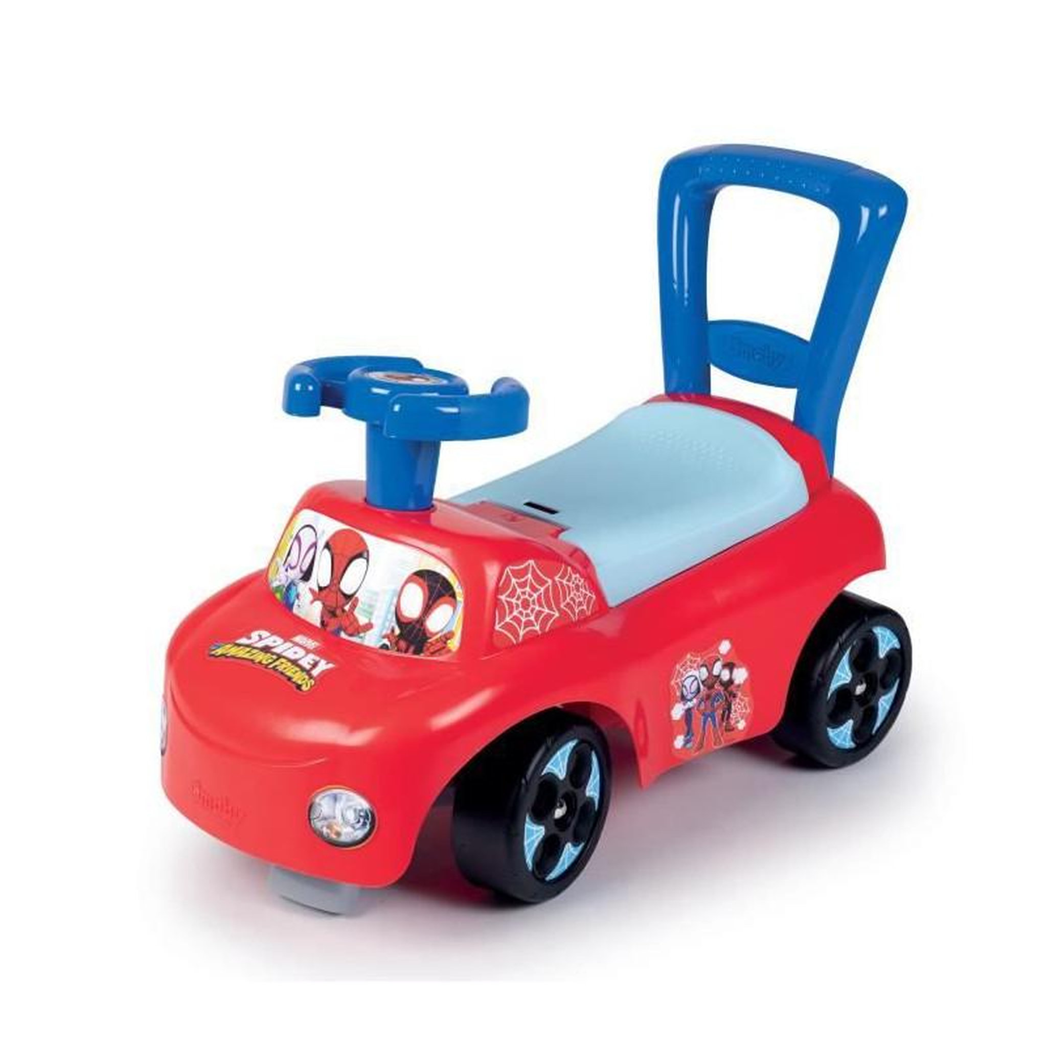 SMOBY SMOBY - SPYDEY Porteur auto - Fonction Trotteur - Volant Directionnel