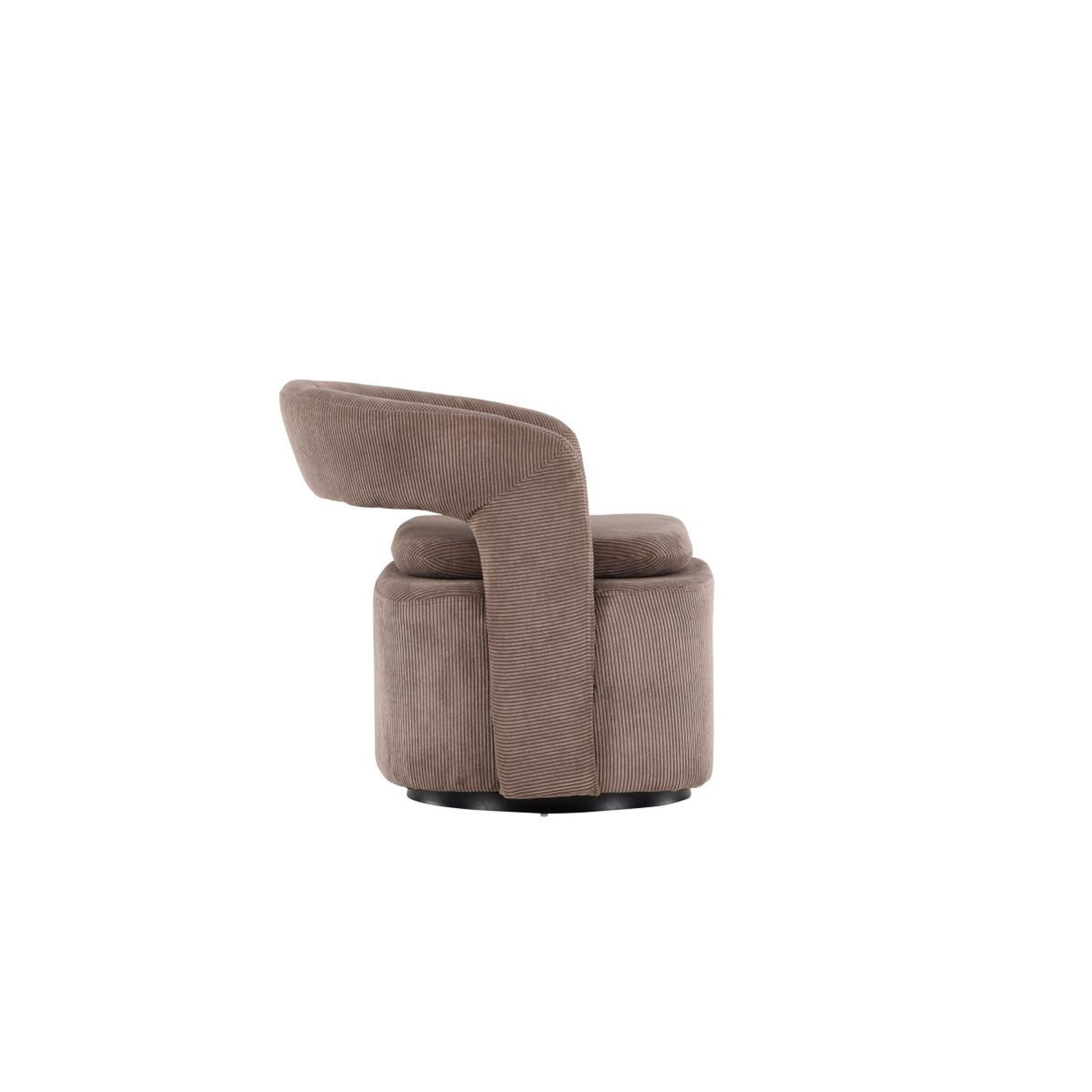 Voir la diapositive 2 : Paris Prix Fauteuil design en tissu  laurel  75cm marron