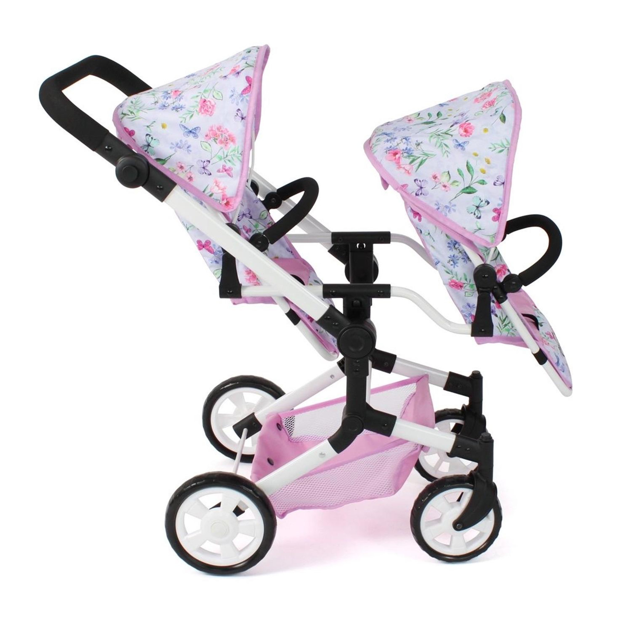 Voir la diapositive 2 : BAYER CHIC 2000 Poussette double pour poupées Linus Duo Flowers