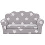 Voir la diapositive 3 : VIDAXL Canape-lit enfant 2 places gris clair etoiles peluche douce