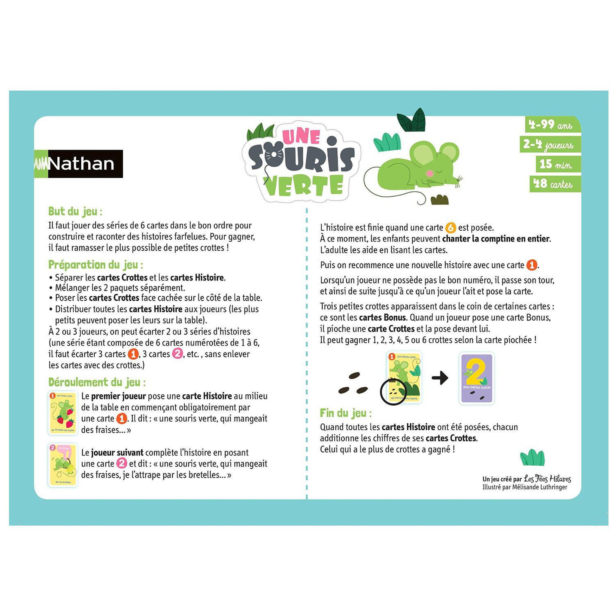 Voir la diapositive 2 : Nathan La souris verte le jeu de carte