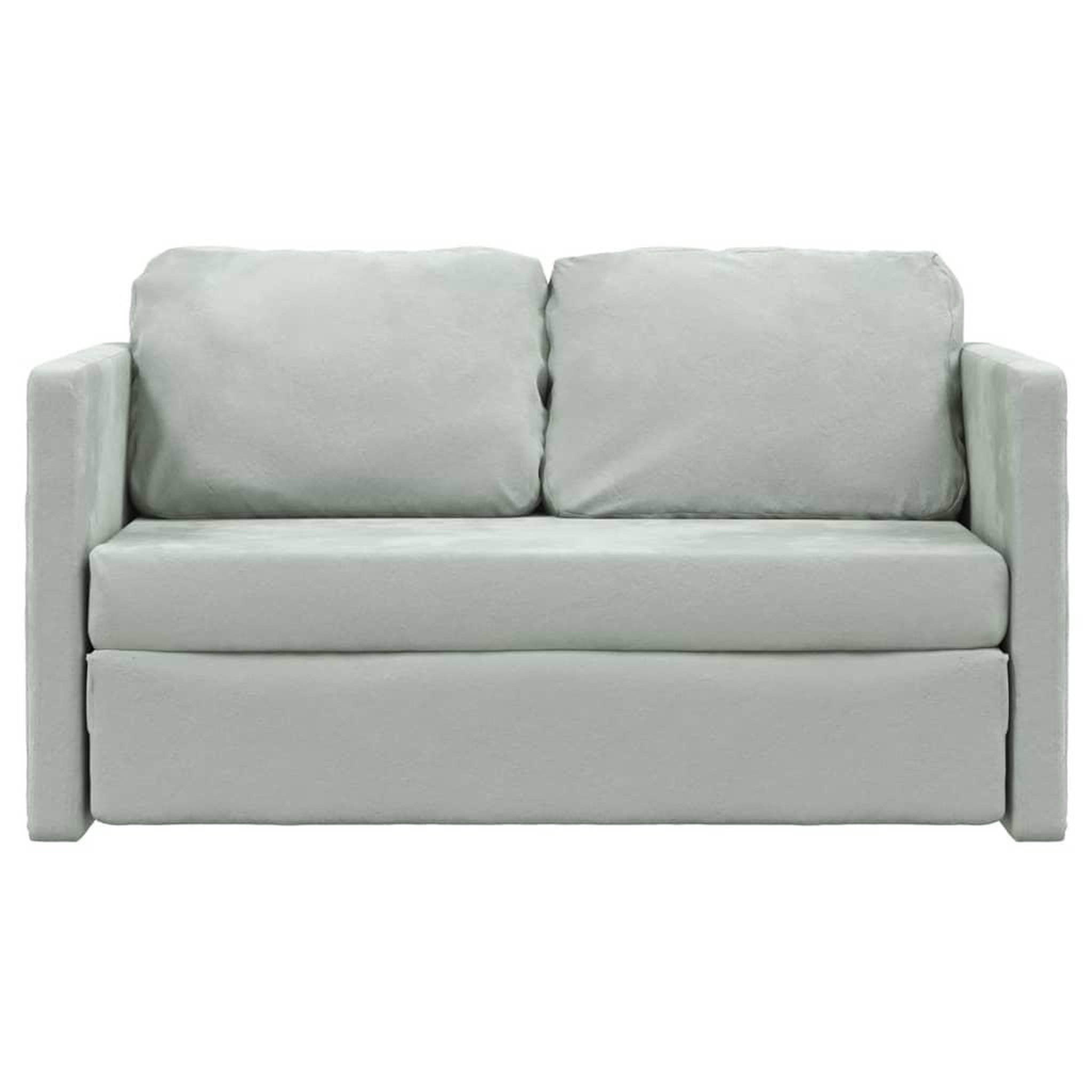 Voir la diapositive 5 : VIDAXL Canape-lit 2 en 1 gris clair 122x204x55 cm velours