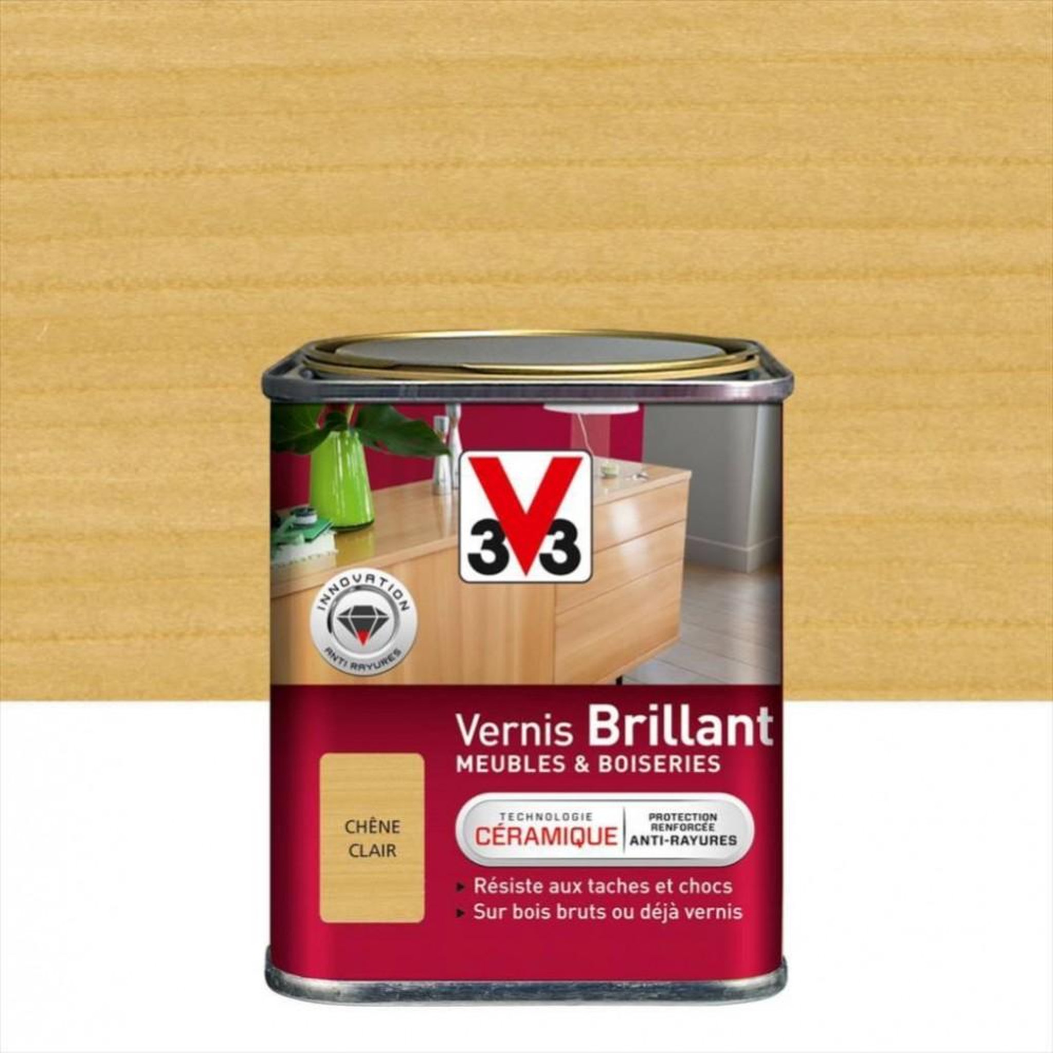 CENTRALE BRICO Vernis meuble et objet V33, chêne clair brillant, 0.25l