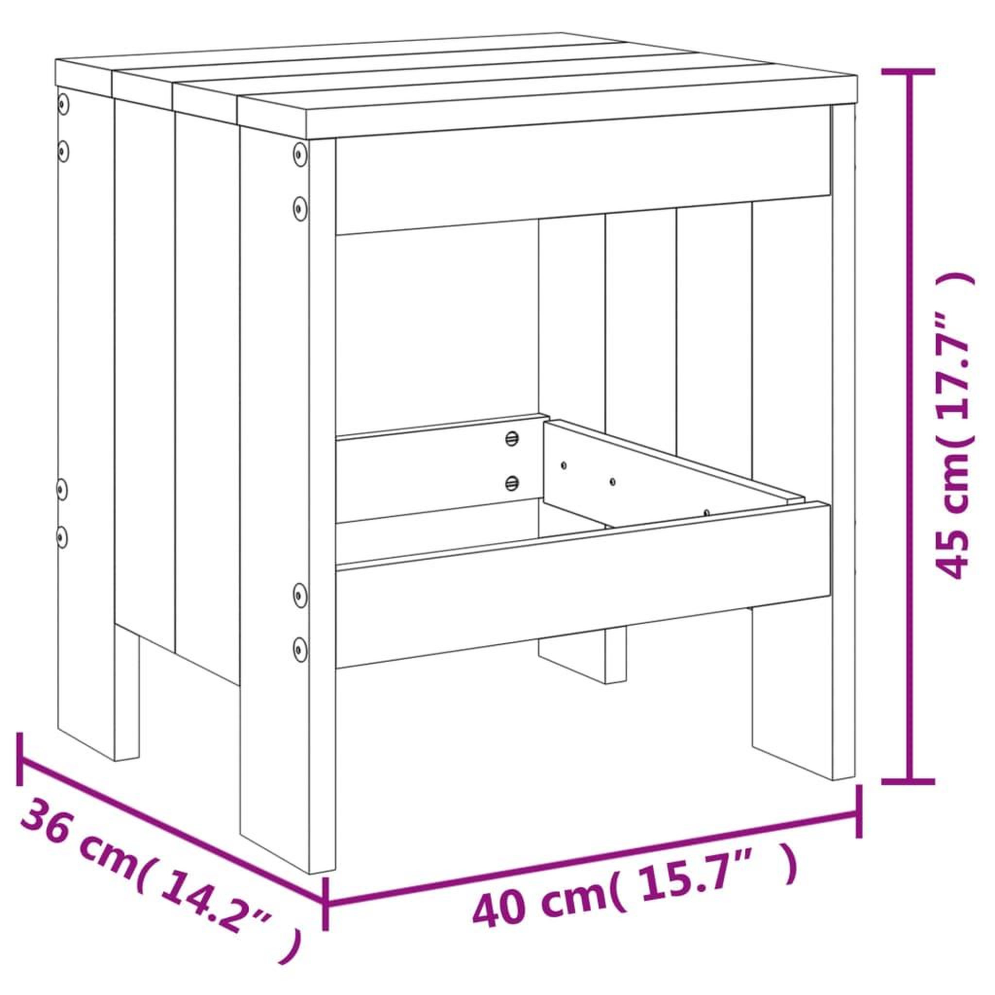 Voir la diapositive 6 : VIDAXL Tabourets de jardin lot de 2 40x36x45 cm bois massif Douglas