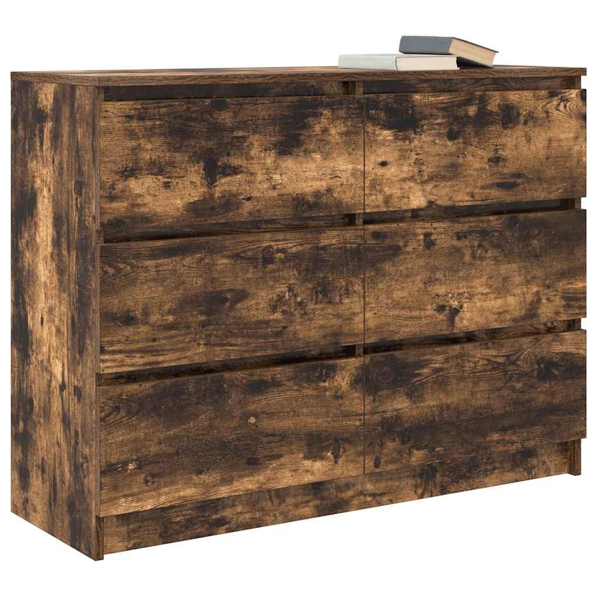 Voir la diapositive 4 : VIDAXL Buffet chene fume 100x35x76 cm bois d'ingenierie