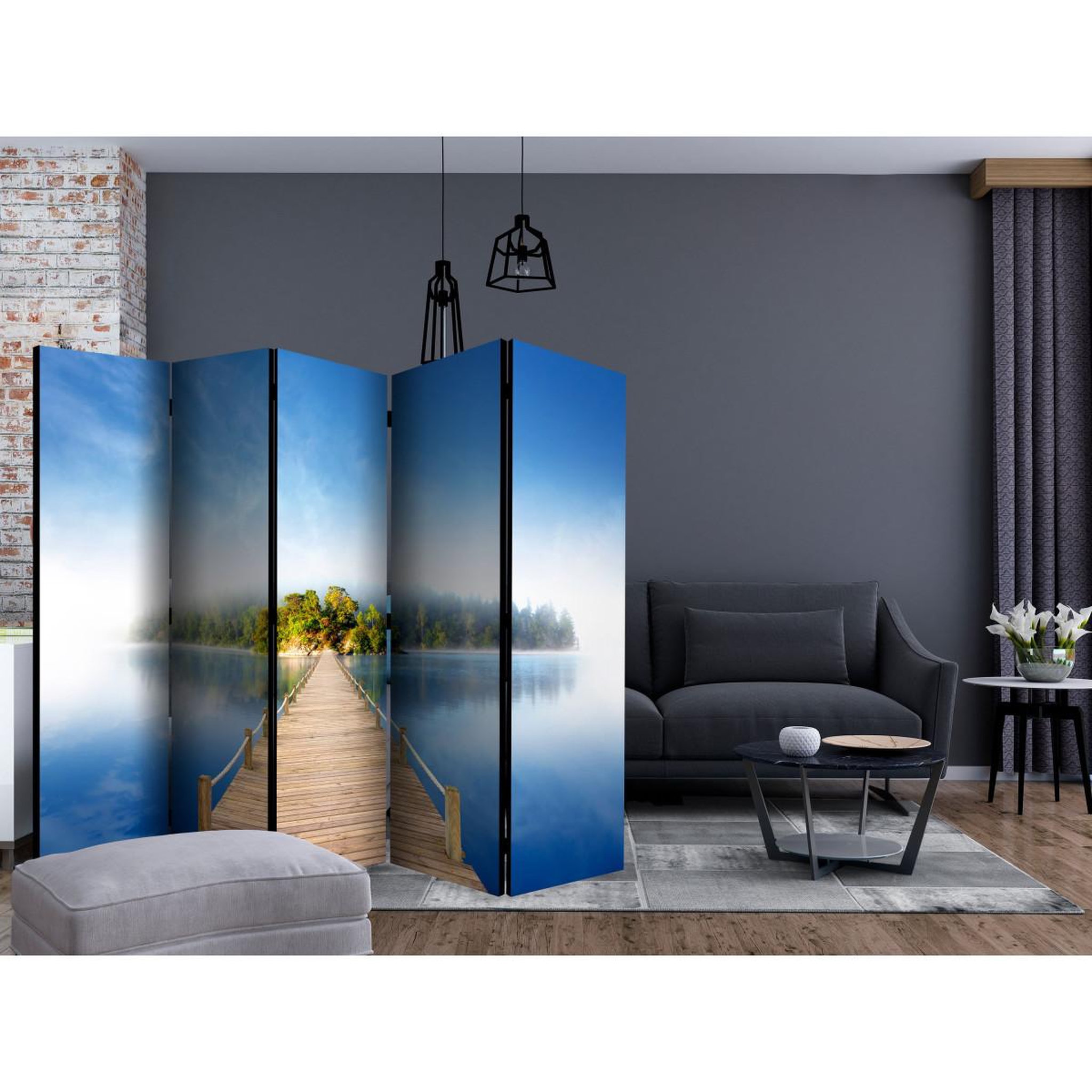 Voir la diapositive 2 : Paris Prix Paravent 5 volets  mysterious island  172x225cm