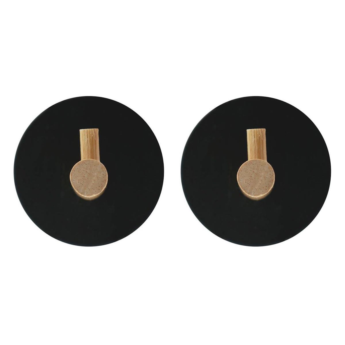 Paris Prix Lot de 2 Patères Adhésives en Métal  Fixeo  5cm Noir