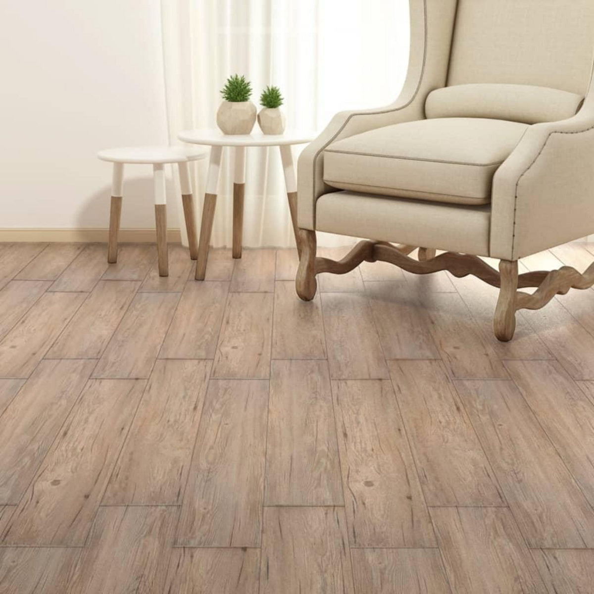 VIDAXL Dalles de plancher PVC autoadhesif 5,02 m^2 2 mm marron chene