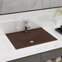 Voir la diapositive 1 : VIDAXL Lavabo avec trou de robinet Marron fonce mat 60x46 cm Ceramique