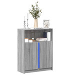 VIDAXL Buffet avec LED sonoma gris 77x34x100 cm bois d'ingenierie