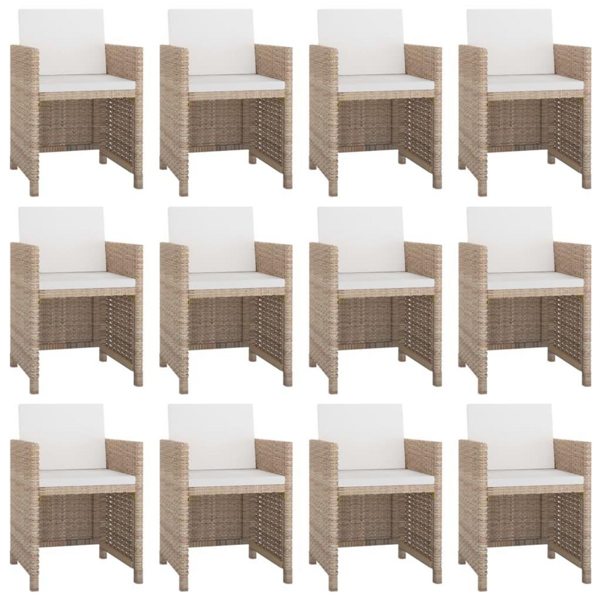 VIDAXL Ensemble a manger d'exterieur et coussins 13 pcs Resine tressee