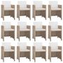 Voir la diapositive 2 : VIDAXL Ensemble a manger d'exterieur et coussins 13 pcs Resine tressee