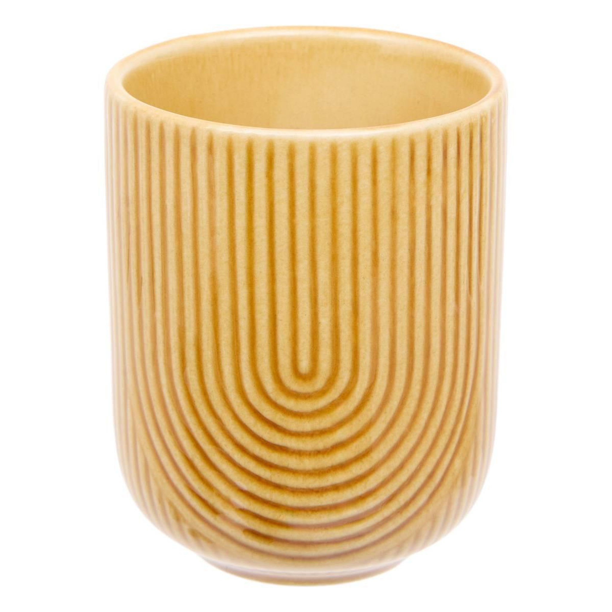 Voir la diapositive 2 : SECRET DE GOURMET Lot de 6 tasses en faïence  lya  20cl ocre