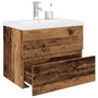 Voir la diapositive 1 : VIDAXL Meuble lavabo avec bassin et robinet integres vieux bois