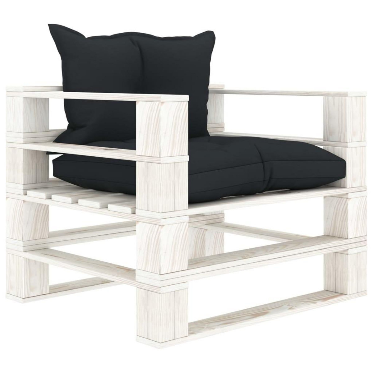 VIDAXL Canape palette de jardin avec coussins anthracite Bois