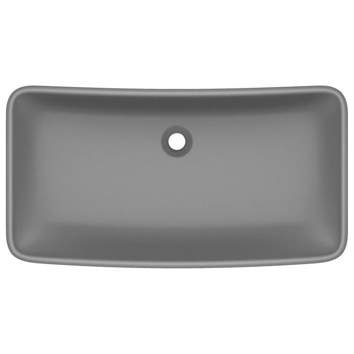 VIDAXL Lavabo de luxe rectangulaire Gris fonce mat 71x38 cm Ceramique