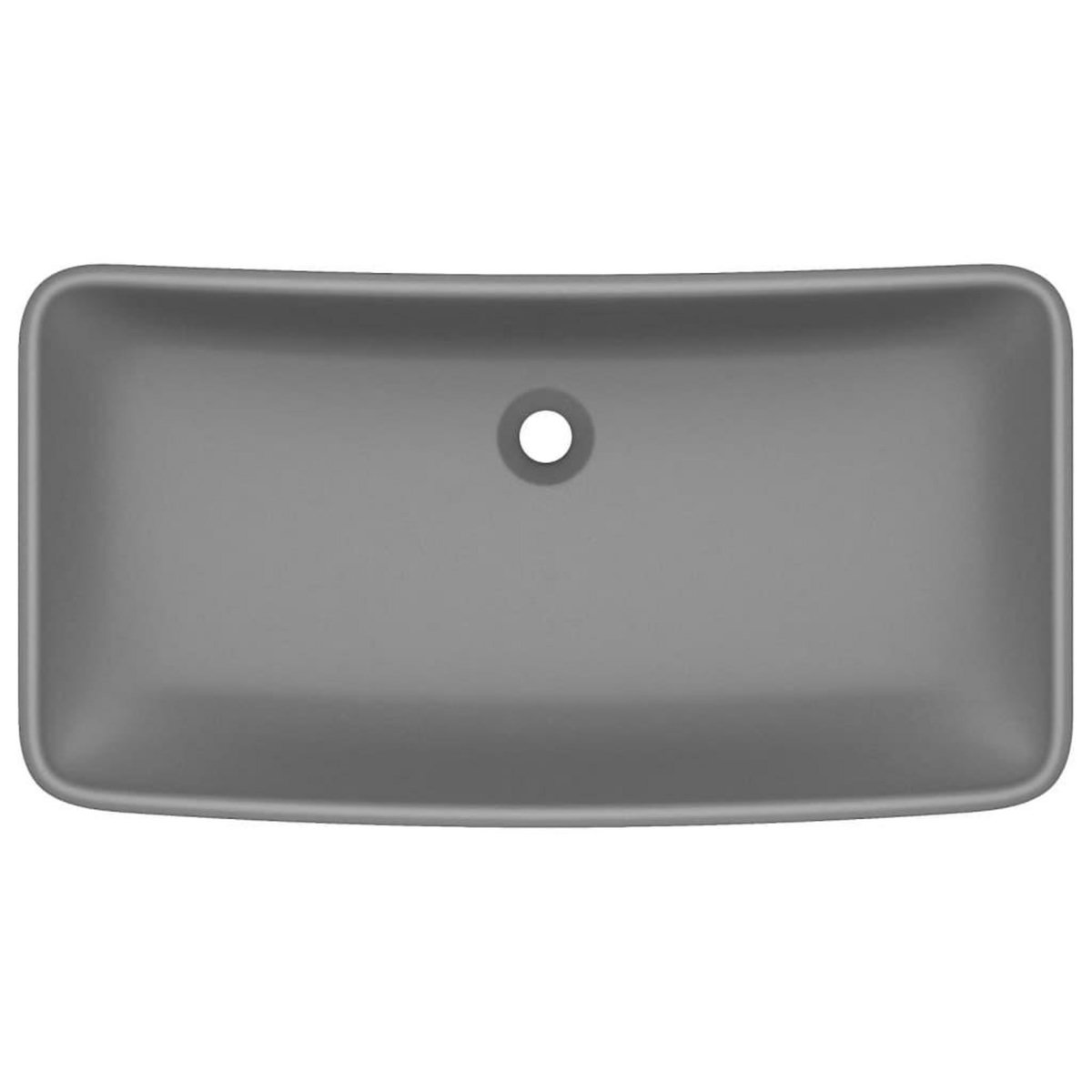 VIDAXL Lavabo de luxe rectangulaire Gris fonce mat 71x38 cm Ceramique