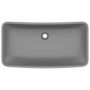 Voir la diapositive 3 : VIDAXL Lavabo de luxe rectangulaire Gris fonce mat 71x38 cm Ceramique