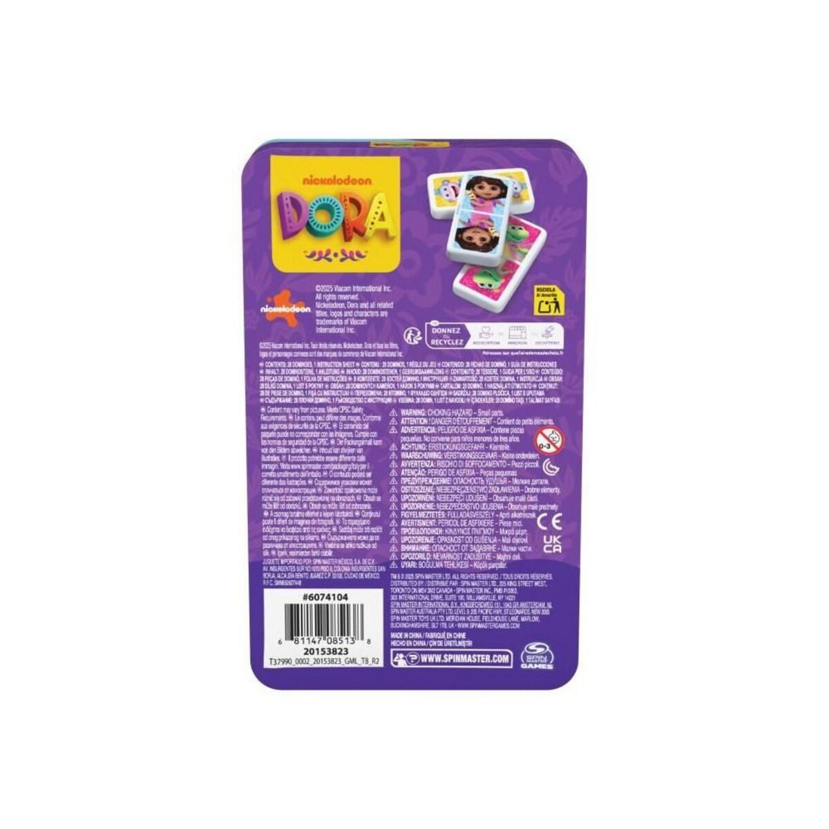 Spin Master Dominos - Boite métal - Dora - Games