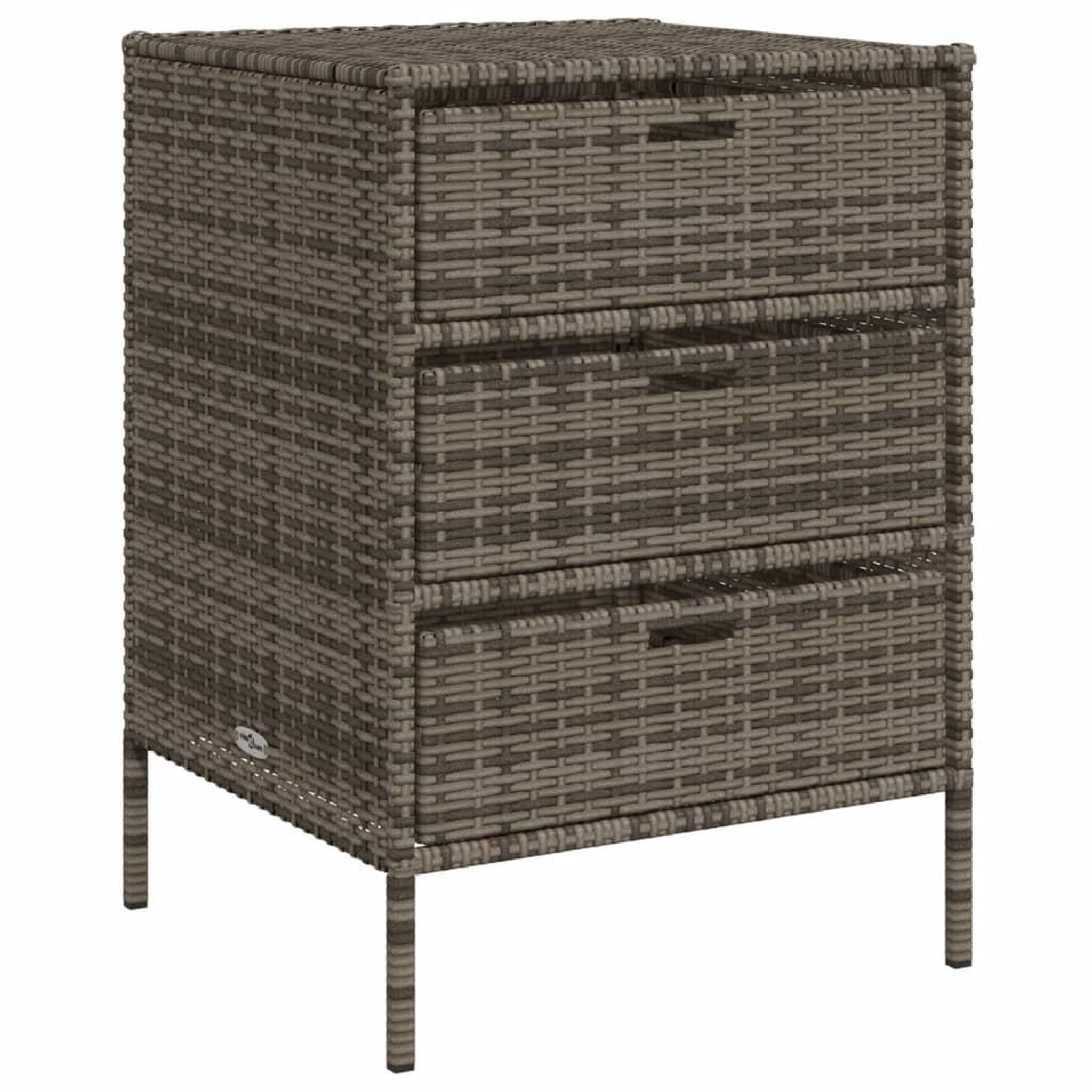 Voir la diapositive 2 : VIDAXL Armoire de rangement de jardin et 3 tiroirs gris resine tressee