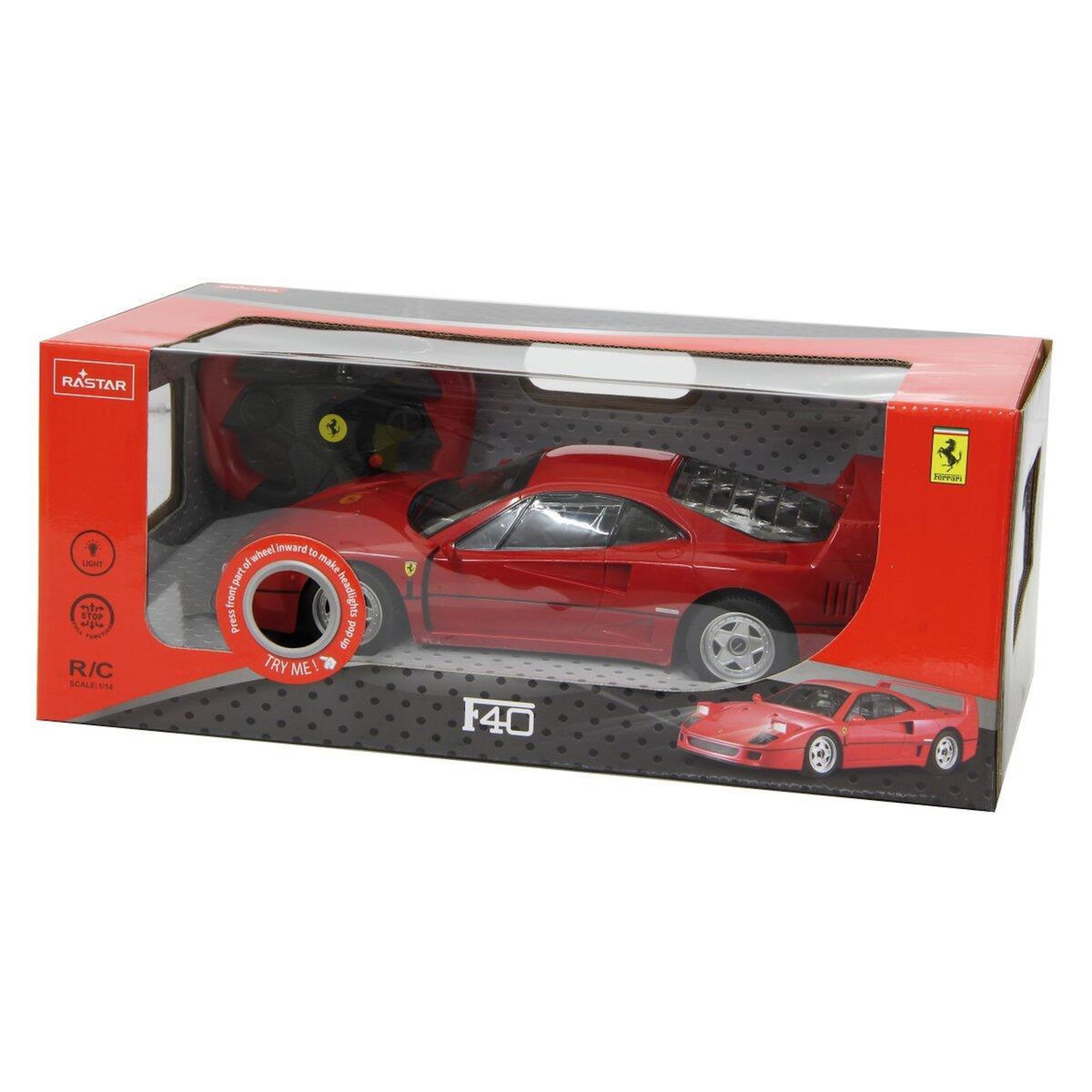 Jamara Voiture télécommandée Ferrari F40 1:14 rouge 27Mhz Vantail rabattable TC