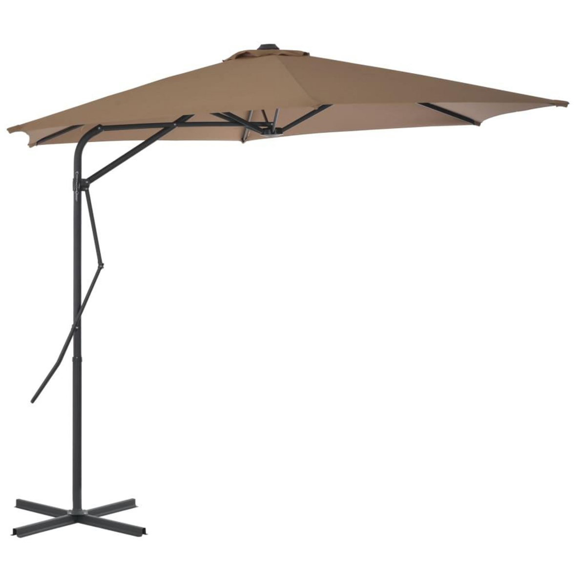 VIDAXL Parasol d'exterieur avec mat en acier 300 cm Taupe