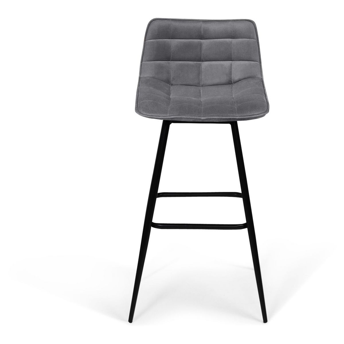 Lot de 4 tabourets chaises de bar assise velour pieds métal SIA