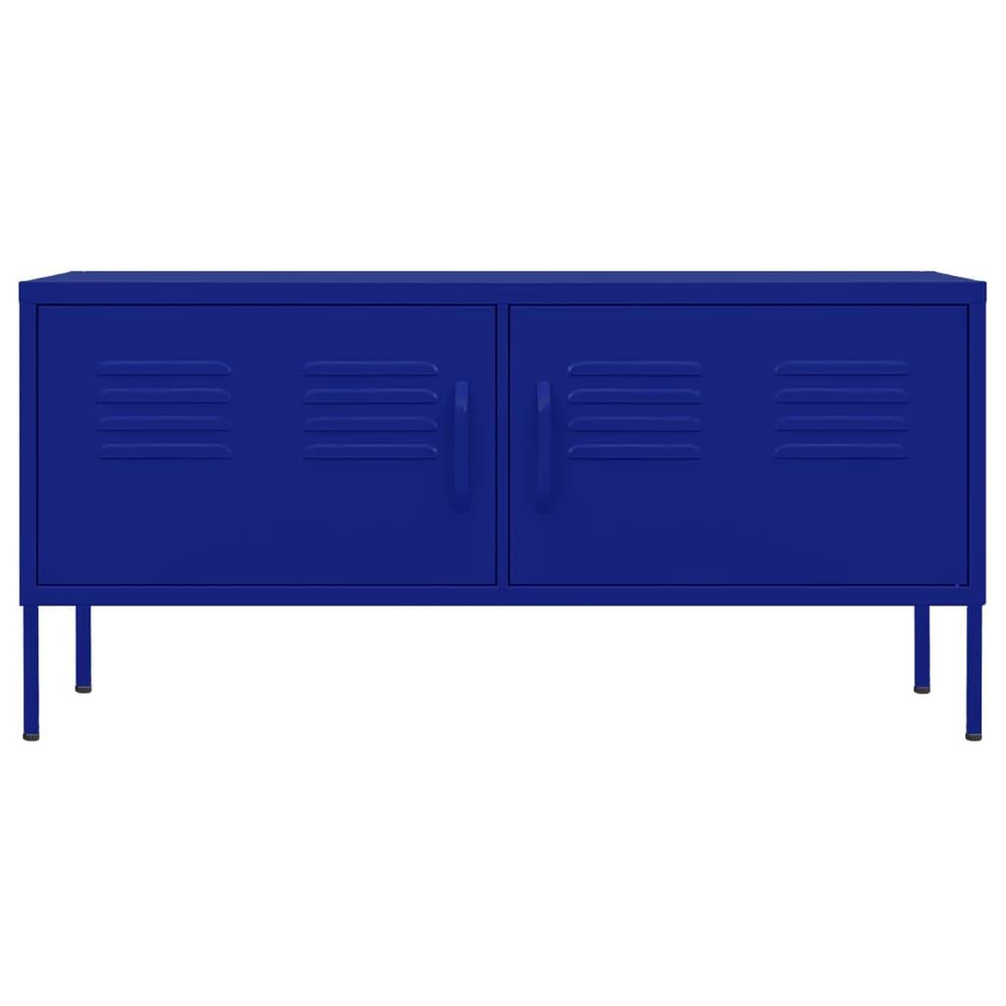 Voir la diapositive 3 : VIDAXL Meuble TV Bleu marine 105x35x50 cm Acier