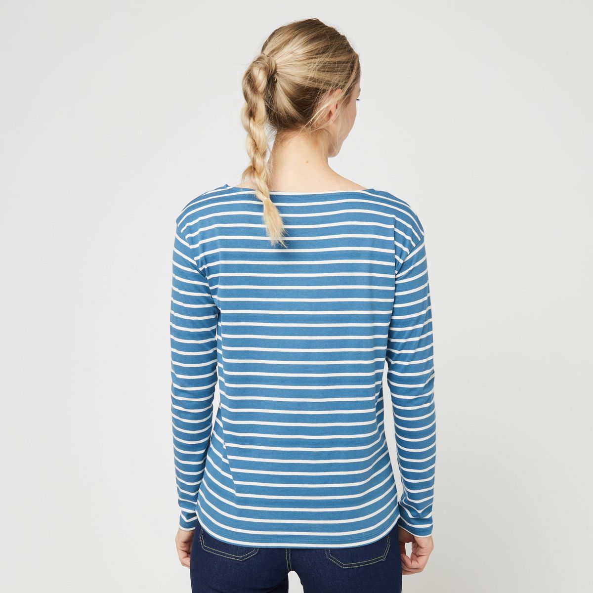 INEXTENSO T-shirt manche courte bleu canard uni femme