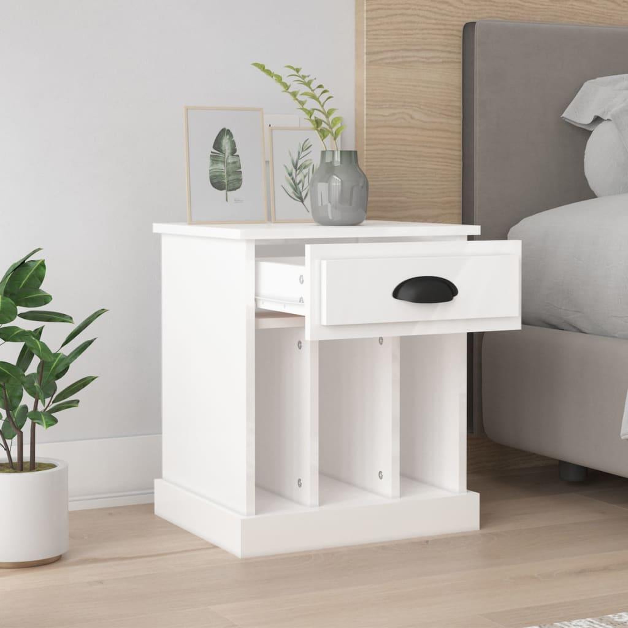 Voir la diapositive 3 : VIDAXL Tables de chevet 2 pcs blanc brillant 43x36x50 cm