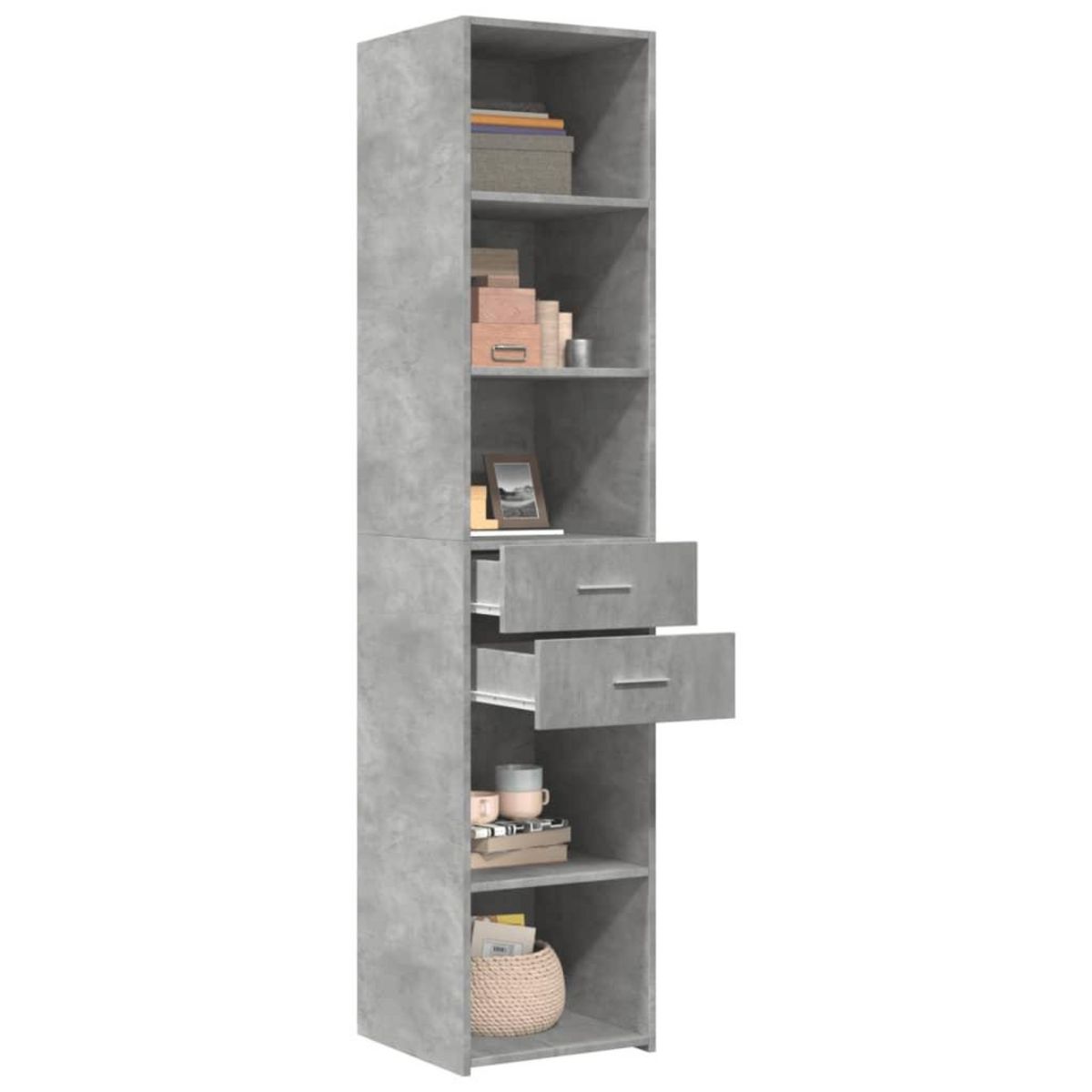 VIDAXL Buffet haut gris beton 40x42,5x185 cm bois d'ingenierie
