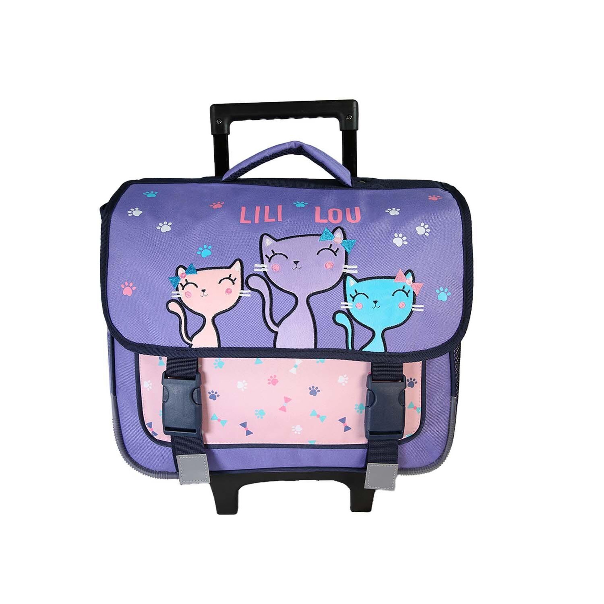 Bagtrotter Lili Lou - Cartable à roulettes 38cm - Violet/Rose - Fille - 2 compartiments