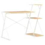 VIDAXL Bureau avec etagere Blanc et chene 116x50x93 cm