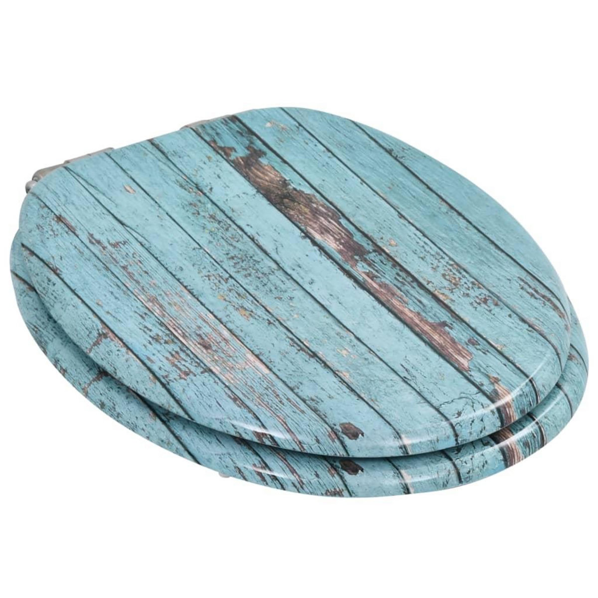 VIDAXL lot de 2 Sieges WC MDF Couvercle a fermeture douceur Vieux bois