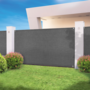 Voir la diapositive 2 : ID MARKET Brise vue haute densité 2 x 10 M gris 300 gr/m² qualité PRO