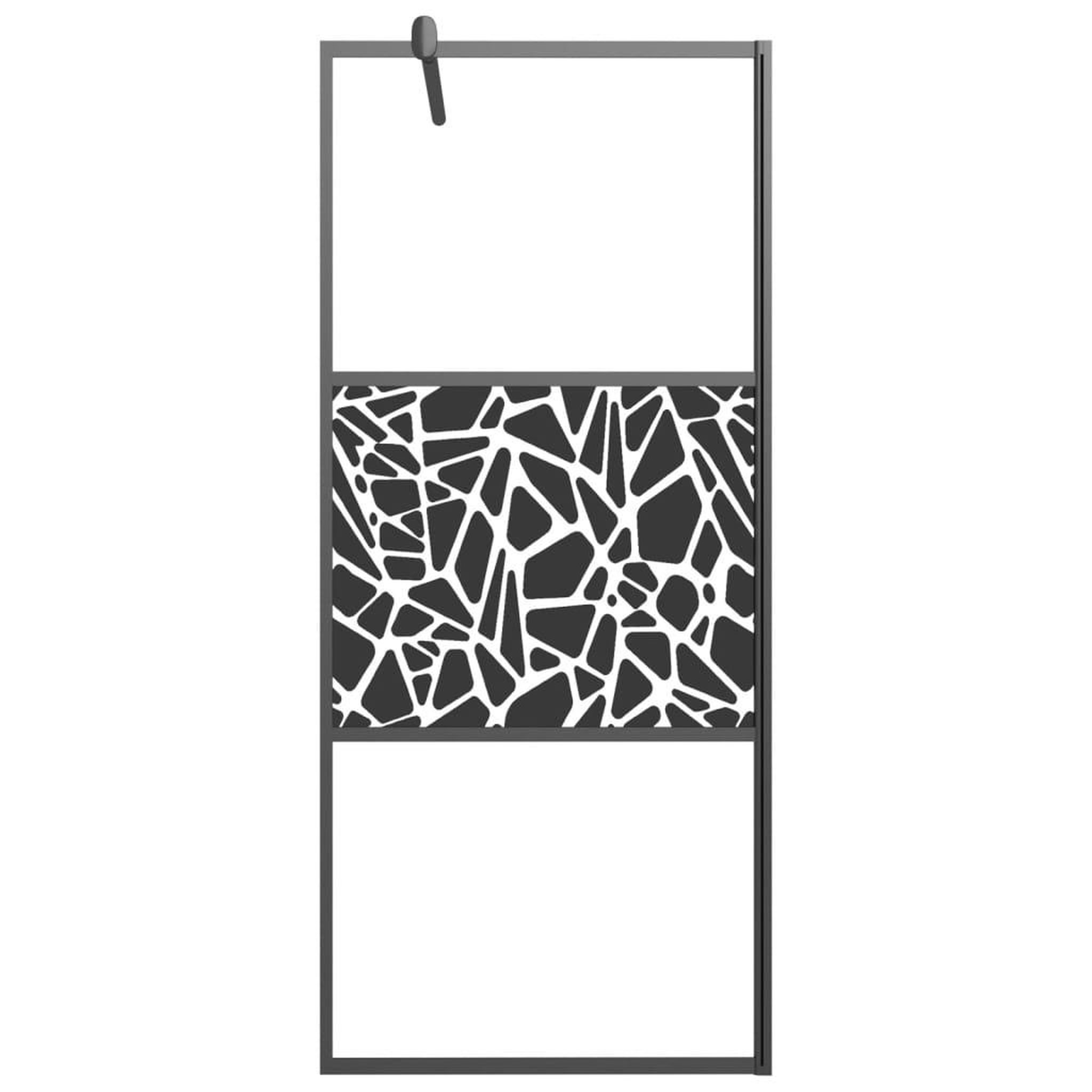 Voir la diapositive 3 : VIDAXL Paroi de douche 80x195 cm Verre ESG avec design de pierre Noir