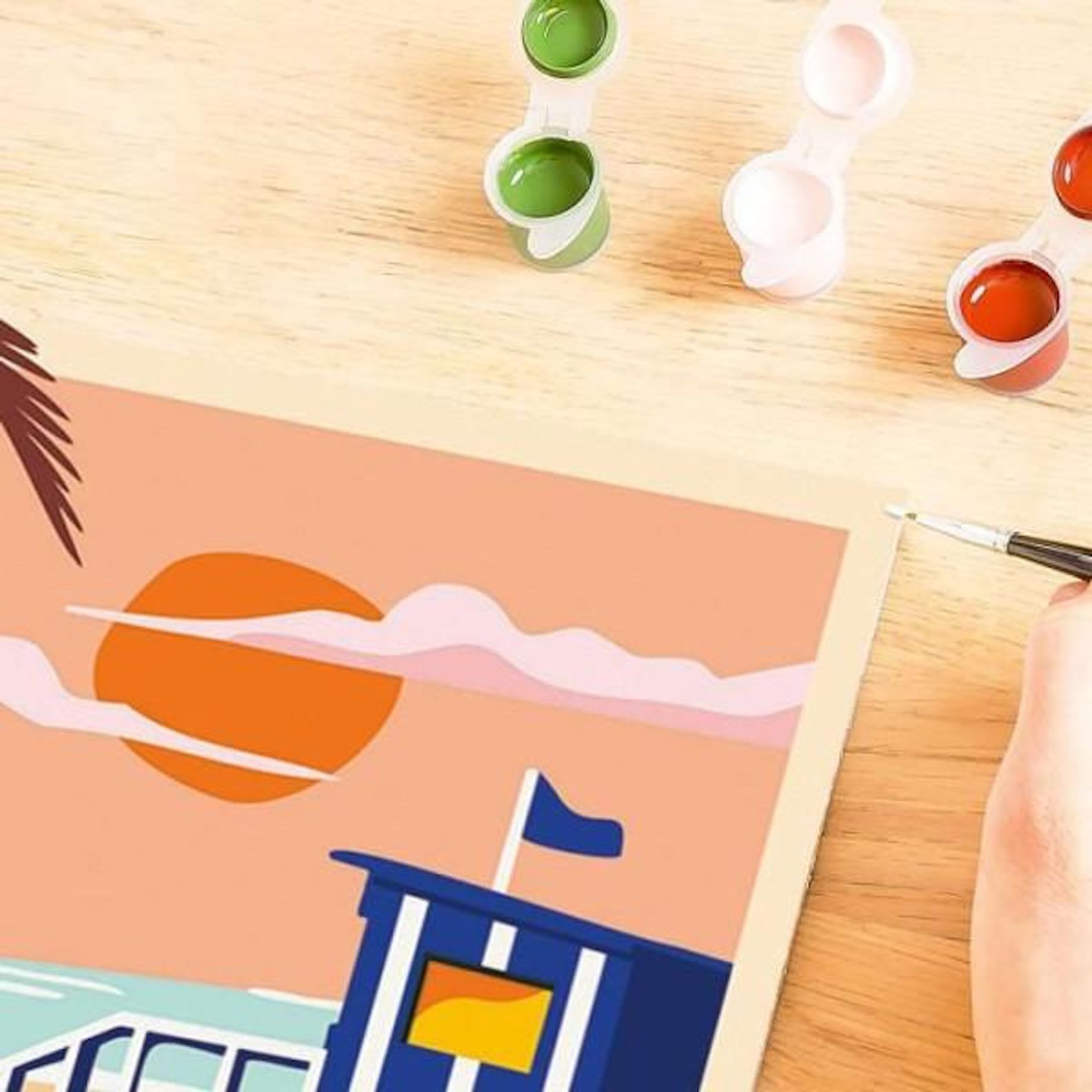 RAVENSBURGER CreArt - 24x30 cm Peinture au numero Motif Plage Cottage
