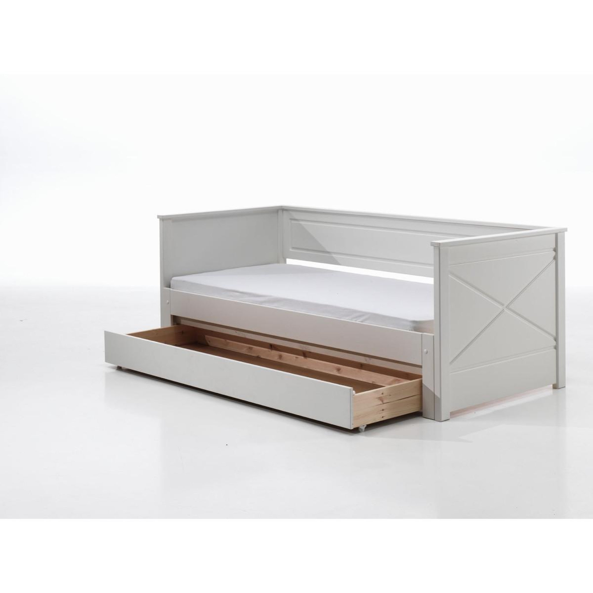 Voir la diapositive 6 : Paris Prix Pack - lit capitaine amovible enfant & tiroir  pino  90x200cm blanc