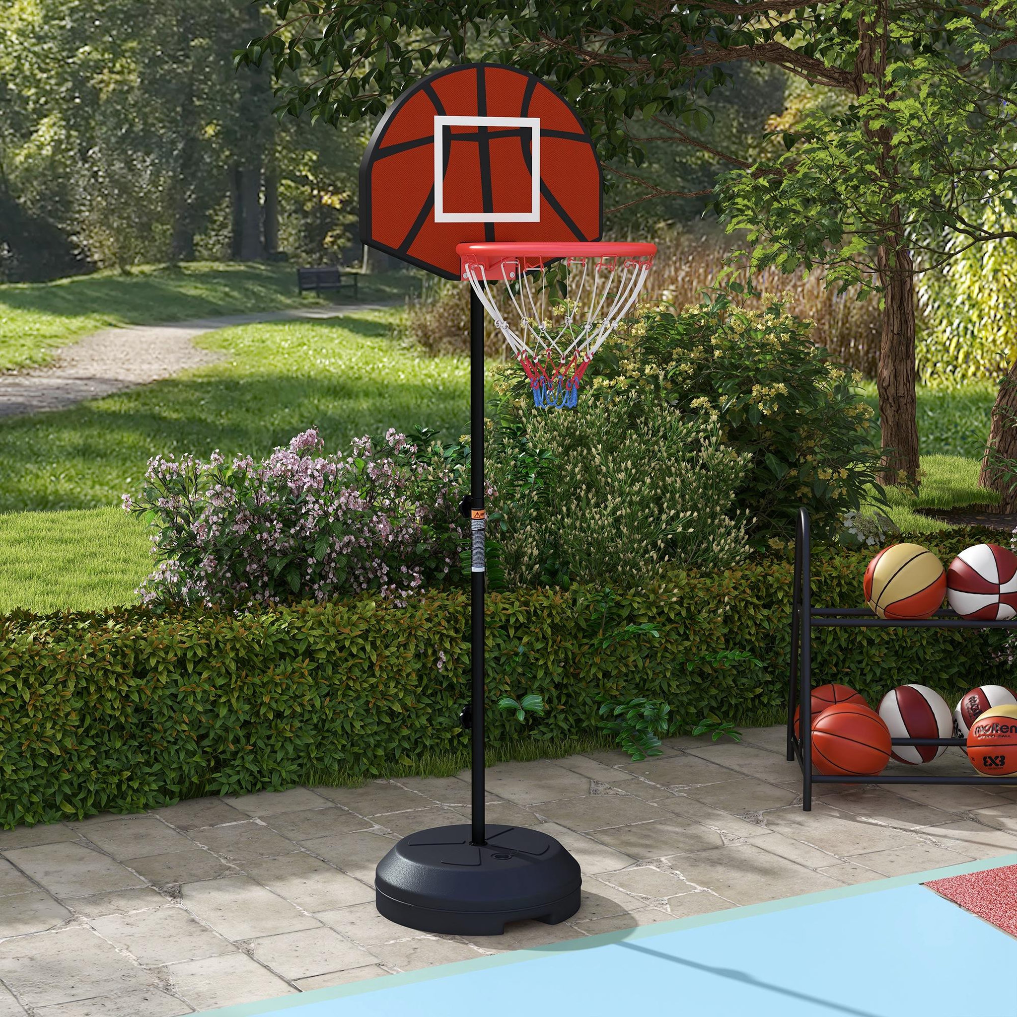 Voir la diapositive 2 : HOMCOM Support panier de basket-ball jeu de 6 fléchettes magnétiques 2 en 1