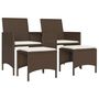 Voir la diapositive 2 : VIDAXL Canape de jardin 2 places avec table et tabourets marron rotin