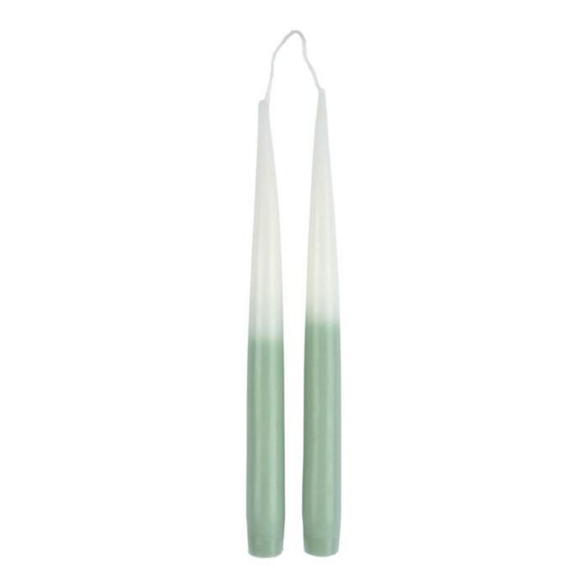 Paris Prix Lot de 2 Bougies Chandelier  Arty  26cm Blanc & Vert Céladon