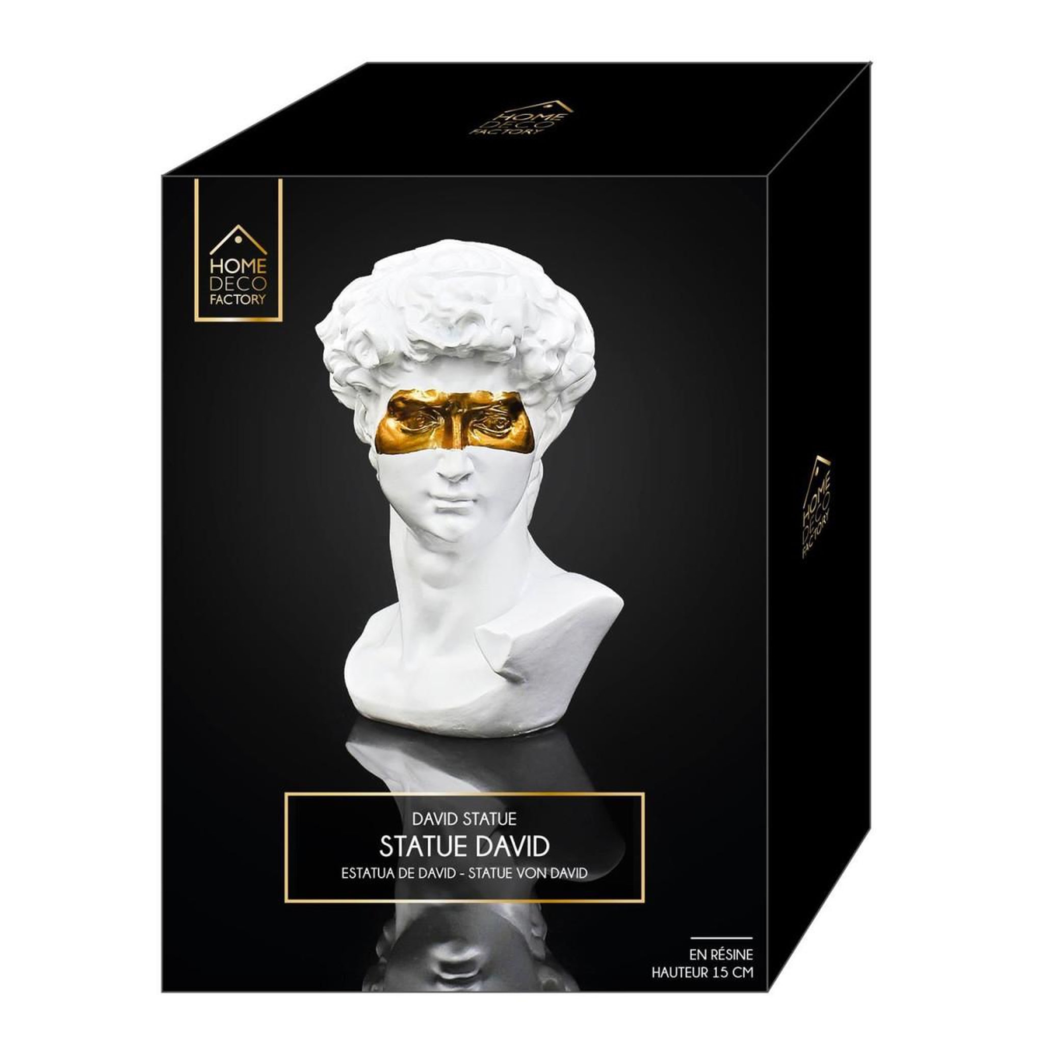 Voir la diapositive 5 : The Home Deco Factory Statuette Déco  David avec Masque  15cm Blanc
