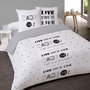 Voir la diapositive 1 : Dourev Housse de couette 200x200 Wake up + 2 taies coton 52 fils